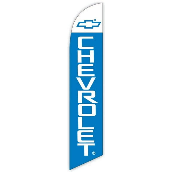 Advertising Feather Flag 12ft for Chevrolet Cyan - Replacement Flag Only Without Poleset