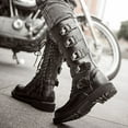 thumbnail image 4 of TIMIFIS Motorcycle Men’s Side Boot Zipper Oiled Leather Boots Merry Christmas, 4 of 7