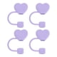 thumbnail image 1 of Tapa de paja en forma de corazón Uxcell 4 piezas 10mm cubierta de silicona para taza, púrpura, 1 of 6