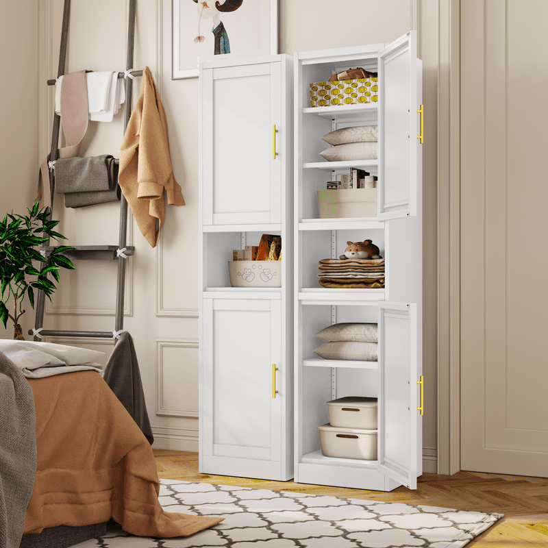 15.75"W Freestand Metal Tall and Thin Narrow Storage Cabinet for Kitchen Bathroom Living Room