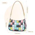thumbnail image 3 of FORMRS Womens Shoulder Bag with Chain Strap Clutch Purse Cute Tote Handbag, Gray Checkered Pattern, 3 of 7