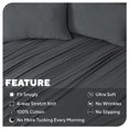 thumbnail image 4 of Sleepdown Draps 100 % Coton Jersey, Taille Très Grand, Ensemble de 4 Pcs : Draps Doux, Respirants et à Poches Profondes, Couleur Anthracite, 4 of 7