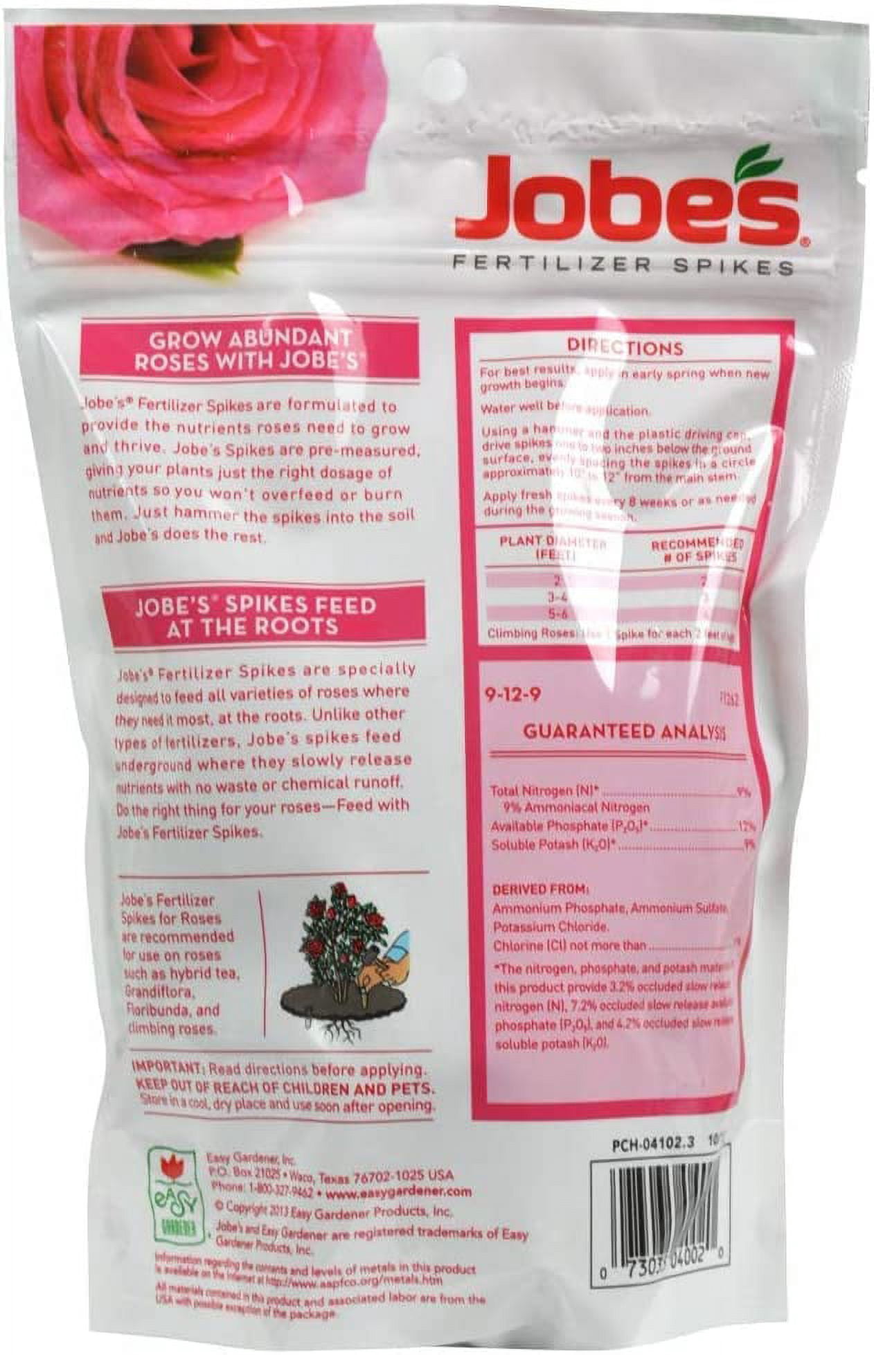 Jobe's 4102 Rose Fertilizer Spikes, 16 oz, (Pack of 2)