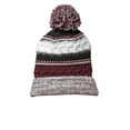 thumbnail image 2 of Sport Tek Adult Unisex Regular Beanie Maroon/Blk/Wht One Size Fits All, 2 of 2