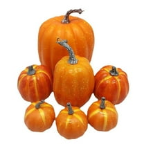 Artificial Foam Pumpkins Decor Set Fall Harvest Decorations for Halloween Thanksgiving Indoor Outdoor Home Decor Assorted Sizes Cute Pumpkin Table Centerpiece Party Supplies