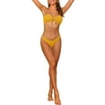 thumbnail image 1 of Conjuntos de bikini de banda para mujer, sin tirantes con lazo acanalado y parte inferior, traje de baño de 2 piezas, color amarillo medio, 1 of 5