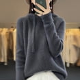 thumbnail image 1 of Suéter de cachemira, suéter de punto con capucha para mujer, suéter de moda coreana, sudadera con capucha holgada que combina con todo, 1 of 6