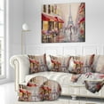thumbnail image 2 of Lovers in Paris Eiffel Tower' Cityscapes Painting Print on Wrapped Canvas - Brown, 2 of 5