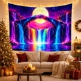 thumbnail image 3 of Surreal Landscape with Waterfalls and Rainbow Moon Arch, Mystical Fantasy for Nature Lovers, Celestial Art Decor, Housewarming Gift, Tapestry Wall Hanging for Bedroom and Living Room, 3 of 7