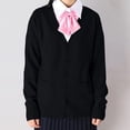 thumbnail image 2 of Women's 2023 Fall Oversized Open Front Button V Neck Lightweight Knit Cardigan Sweater Outerwear Garment, 2 of 4