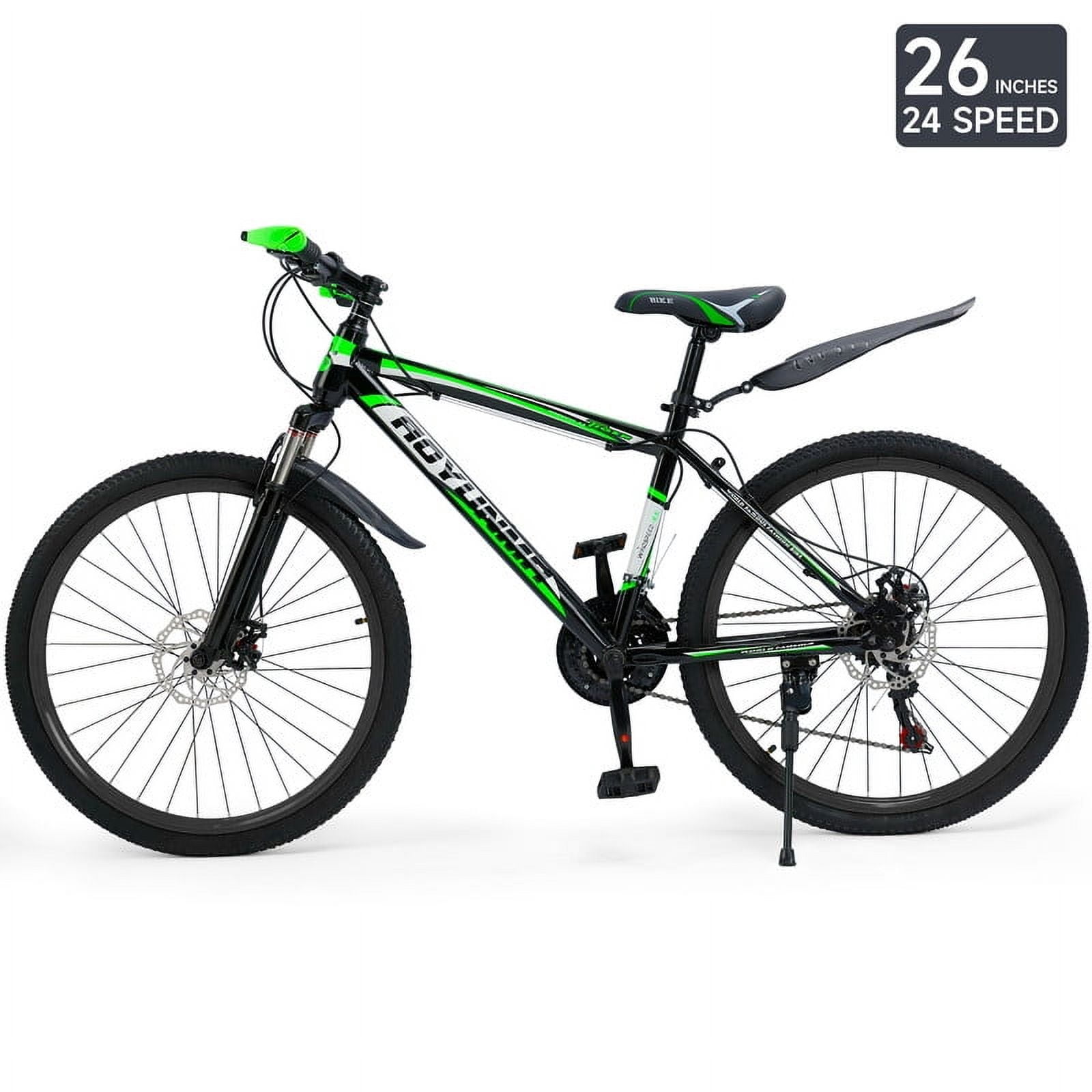 ARTUDATECH Mountain Bike for Men/Women, 26" Sizes, 24 Speed Shimano Twist Shifting, Front or Dual Suspension, Comfort Saddle Red/White/Blue/Green