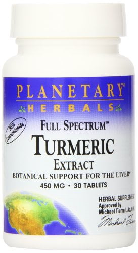 Planetary Herbals Full Spectrum Turmeric Extract Tablets, 450 mg, 30 Count