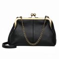 thumbnail image 2 of Bolso de mujer con clip en la boca, bolso de concha, bolso de hombro portátil retro europeo y americano de otoño e invierno de PU, 2 of 6