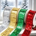 thumbnail image 5 of Clearance Under $2 Wired Ribbon with Shiny Grid Front and Satin Backing for Christmas Crafts - 10 Yards, 5 of 5