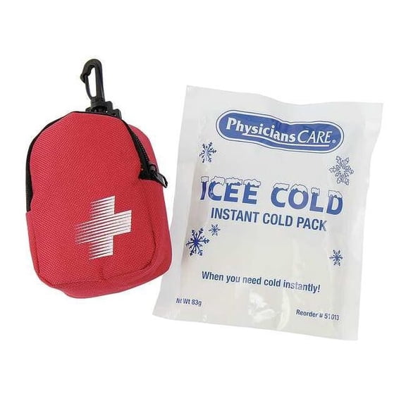 First Aid Only Instant Cold Pack, Red Nylon Case 3028