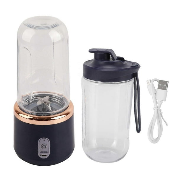 Mixeur portable sans fil 300 ml pour milkshakes, jus, six lames, chargement USB, avec bouteille et couvercle