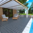 thumbnail image 4 of Miniyam 44 Pcs Interlocking Deck Tiles, 12" x 12" Polypropylene, for Outdoor Balcony Garden Gray, 4 of 8