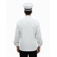 thumbnail image 5 of men's multicolor with Black trim 3/4 sleeve chef coat with free cap size (XS-6XL), 5 of 7
