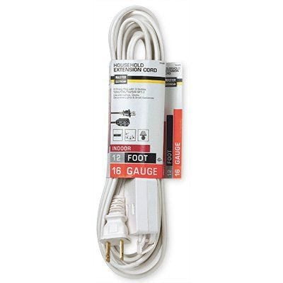 

Extension Cord 16/2 SPT-2 White Polarized Cube Tap 12-Ft. 1 Pack