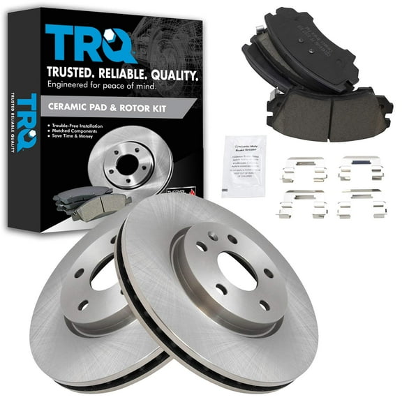 TRQ Front Brake Pad & Rotor Kit Brake Pads Brake Rotor Ceramic Fits Select 2010-2015 Chevrolet Camaro