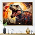 thumbnail image 1 of Designart Dinosaur framed wall art decor, Dinosaurframed wall art, Geometric Rendering of a Prehistoric Dinosaur Legacy I , Extra large Modern Gold framed wall art, 32x16 inches Gold Frame, 1 of 5