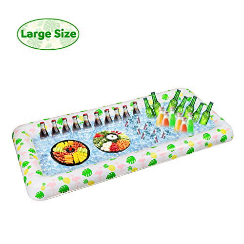 Inflatable Tropical Print Luau Party Buffet Cooler Cold Bar Salad Drink Tabletop 
