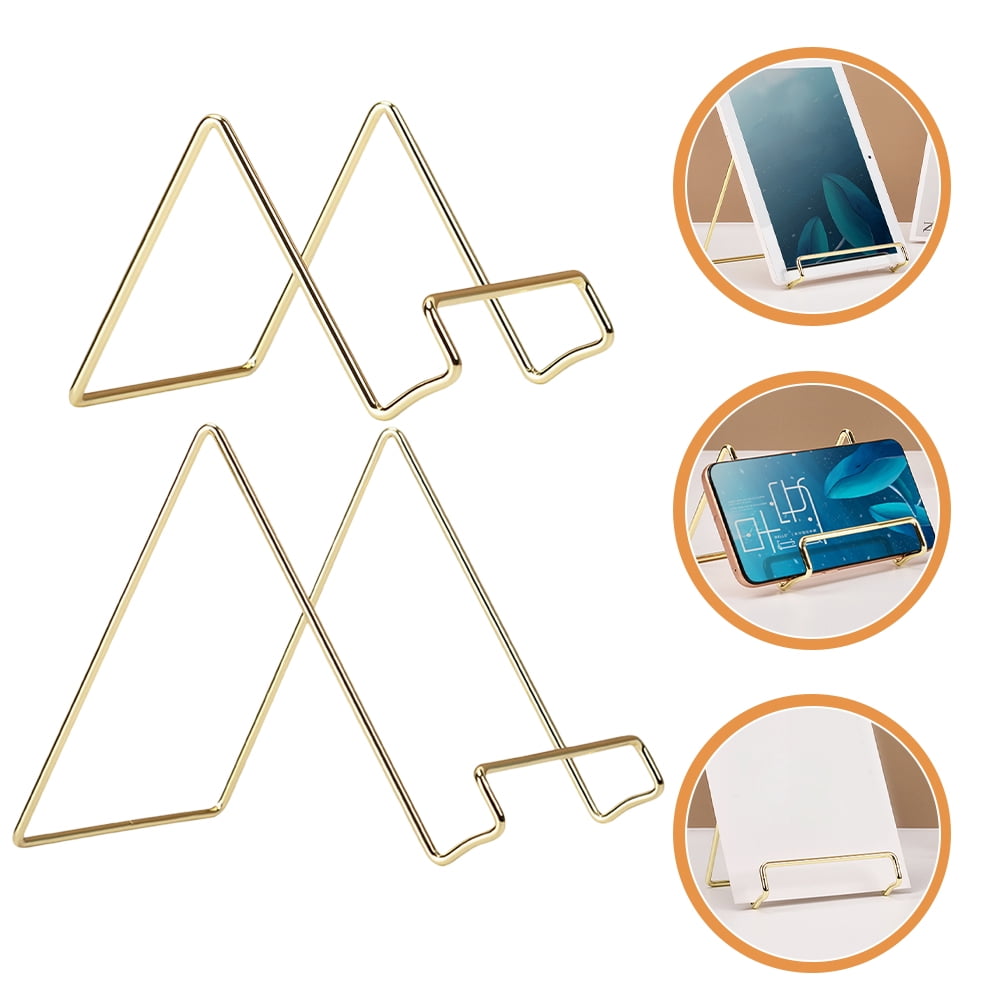 Masteelf  2 Pcs Desktop Display Stand Cell Phone Laptops Computers Holder Office Golden