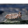 thumbnail image 3 of HeartsAndYou 2ct Natural Red Garnet Bridal Set Stylish Band Halo Ring 14k SOLID Rose Gold, 3 of 9