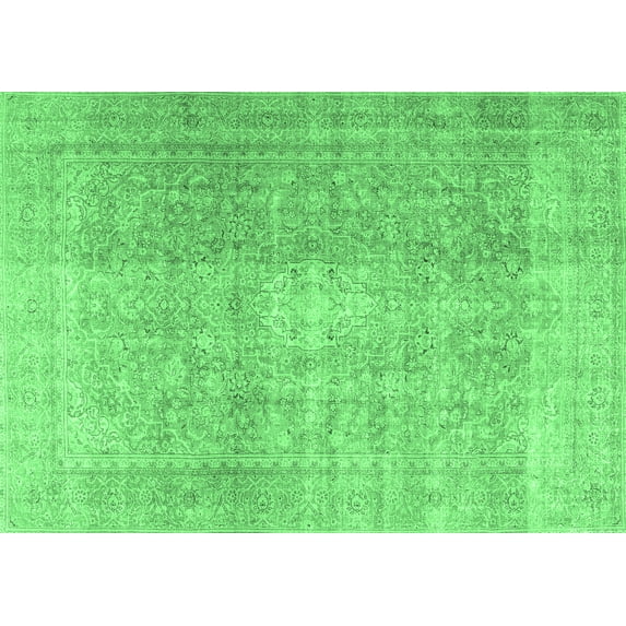 Ahgly Company Indoor Rectangle Persian Emerald Green Traditional Area Rugs, 5' x 8'