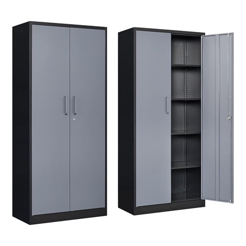 MIIIKO 72'' Metal Storage Cabinet with Lock, Adjustable Closet for