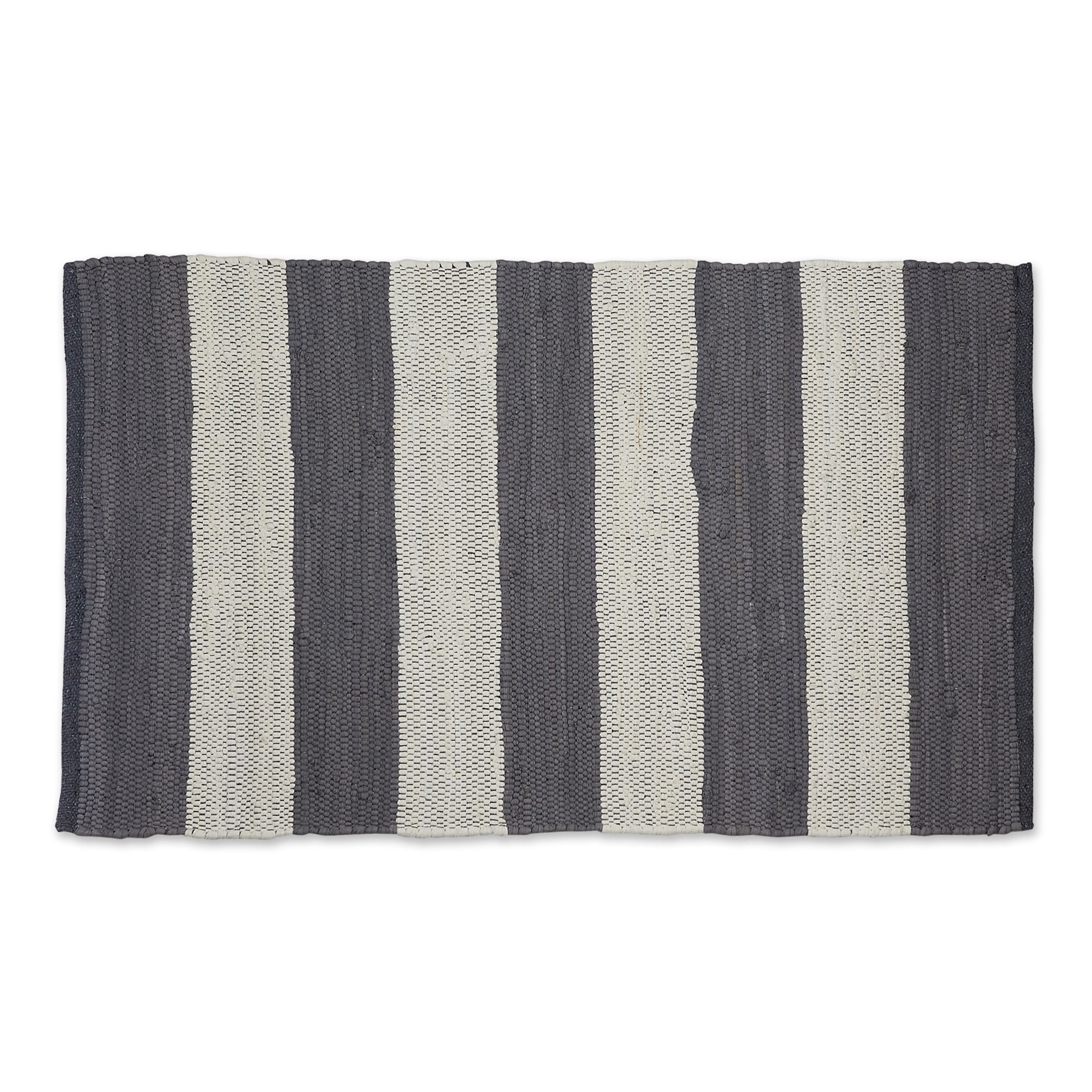 Design Imports CAMZ12129 2 x 3 ft. Grey & White Stripe Rag Rug