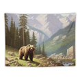 thumbnail image 5 of Orinice Bear Tapestry for Men, Wild animal in Mountain Forest Tapestry Wall Hanging for Bedroom, Oil Painting Hippie Aesthetic Tapestry Beach Blanket College Dorm Home Decor 40x60inch, 5 of 6