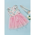 thumbnail image 3 of Qmyliery Girls' Princess Dress Stitching Mesh Hem Puffy Flower Sleeveless Dress Pink, 3 of 9