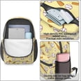 thumbnail image 4 of Baseballs and Crossed Bats Pale Yellow 17" Waterproof Oxford School Backpacks for Teens, S-Shape Padded Straps, for School, Travel, Hiking, Camping, 4 of 5