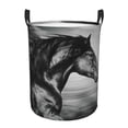 thumbnail image 1 of Balery Running Horse Cesta de ropa redonda con asas, impermeable, independiente, para ropa, juguetes, dormitorio y familia-Small, 1 of 6