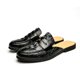 thumbnail image 1 of Zapatos de hombre de media caña, zapatillas de cuero negras, zapatos de hombre tipo mula, zapatos de piel de cocodrilo sin cordones, zapatos tipo mula masculino para hombre (26,5 cm), 1 of 4