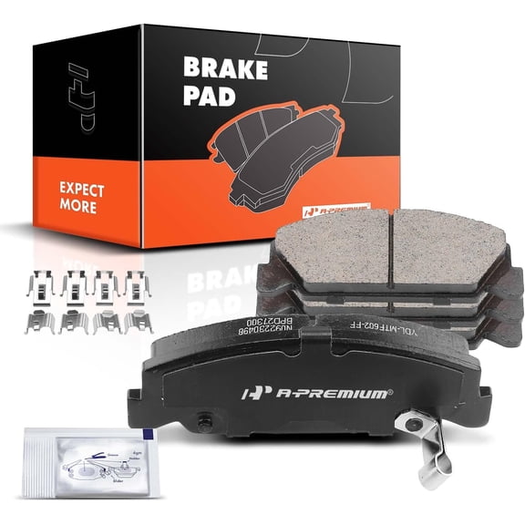 A-Premium Front Ceramic Disc Brake Pads Set Compatible with Honda Civic 1988-2000, Accord 1984-1985, CRX 1988-1991, Civic del Sol 1993-1997 4-PC Set