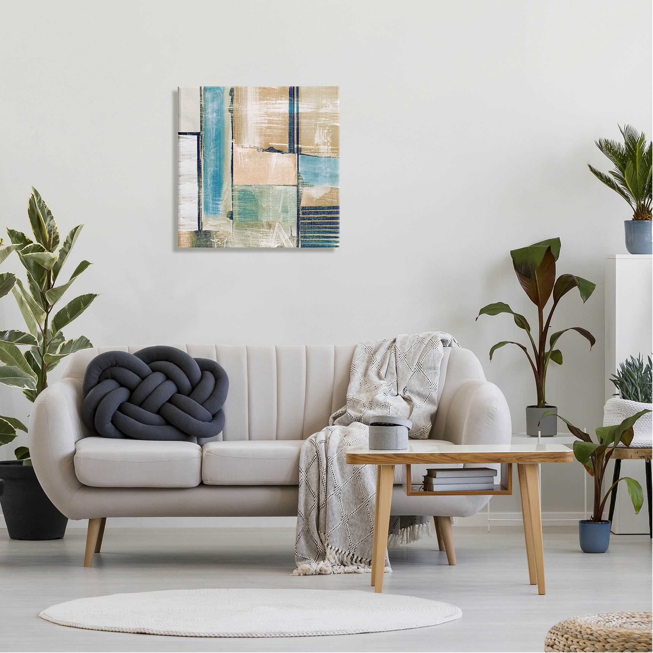 Geometric Shapes Collage Composition Abstract Painting Gallery Wrapped Canvas Print Wall Art