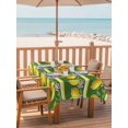 thumbnail image 2 of Outdoor Tablecloth with Umbrella Hole for Patio/Picnic/Party/Camping, Lemon Summer Waterproof Table Cloth Rectangle Table Cover Washable, Watercolor Fruits Green Yellow Stripes (60"x 102"), 2 of 8