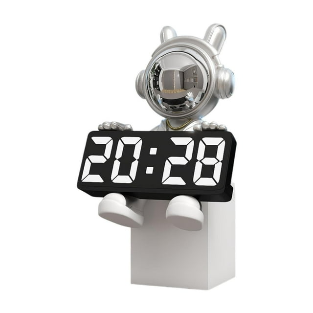 Reloj despertador Digital creativo para habitación de niños, reloj de escritorio con tema para dormitorio, figura de baño, escultura, mesa de plata
