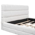 thumbnail image 6 of Queen Size Upholstered Platform Bed Frame with Berber Fleece Headboard Wood Slat Support Easy Assembly No Box Spring Needed, White, 6 of 9