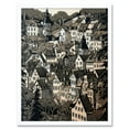 thumbnail image 1 of Black Forest City Baden Monochrome Cityscape Art Print Framed Poster Wall Decor 12x16 inch, 1 of 5