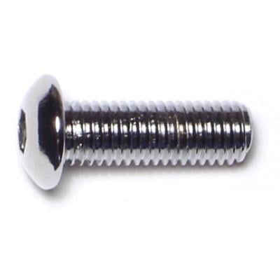 

1/4 -28 x 3/4 Chrome Grade 8 Button Head Socket Cap Screws (10 pcs.)