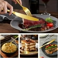 thumbnail image 3 of 24 Pcs Black Silverware Set with Steak Knives, Stainless Steel Flatware Cutlery Set Service for 4, Kitchen Tableware Set, Utensil Set for Home and Restaurant, Knives Forks Spoon Set, Dishwasher S2afe, 3 of 5