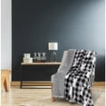 thumbnail image 2 of Knit Printed Throw Faux Fur Rev. 48X60 Black Plaid Deer Rustic Cabin, 2 of 2