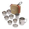 thumbnail image 1 of Utensilios de Acero Inoxidable Juego de Platos para Acampar Juego de Tazas, Cubiertos Y Cubiertos para Viajes de Mochilero, Campamentos Al Aire Libre, 6 piezas Baoblaze Vasos de viaje de vajilla, 1 of 6