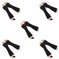 thumbnail image 2 of 1 par de manoplas sin dedos calentador de muñecas para mujer sweethay Negro 5Conjunto, 2 of 6