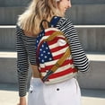 thumbnail image 4 of Defioc American Flag And Baseball for Canvas Backpack,Travel Rucksack Unisex Knapsack Laptop Backpack for Work & College -Small, 4 of 7