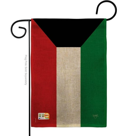 13 x 18.5 in. Kuwait Burlap Flags of the World Nationality Impressions Decorative Vertical Double Sided Garden Flag