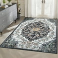 thumbnail image 2 of HOMERRY Floral Print Non Slip Area Rug 10' x 13' for Living Room Washable Indoor Carpet, Black, 2 of 5